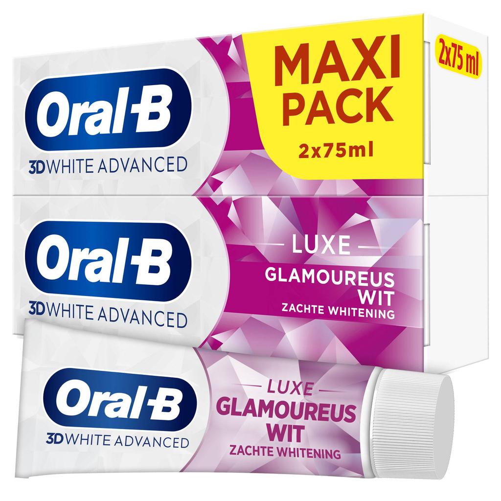 Oral-B 3D White Advanced Luxe Glamoureus Wit tandpasta - 2 x 75 ml