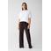 Shoeby wide leg high waist broek donkerbruin