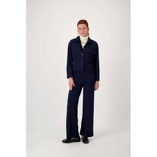 Zusss straight regular waist pantalon donkerblauw afbeelding