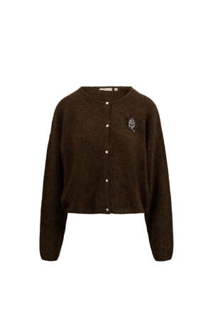 gebreid vest donkerbruin
