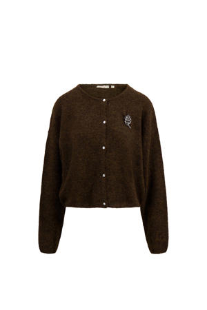 gebreid vest donkerbruin