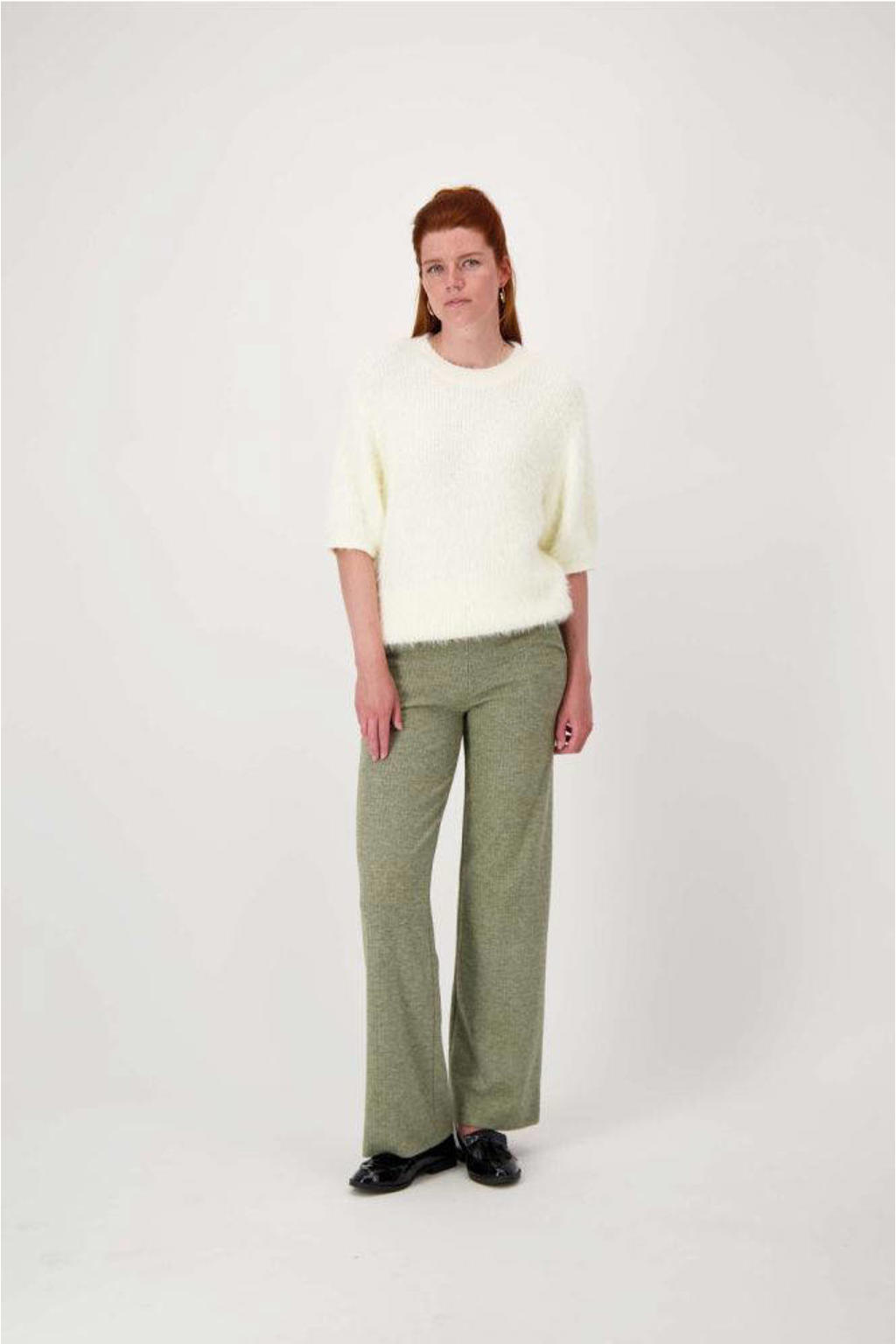 Groene dames Zusss wide leg regular waist casual broek