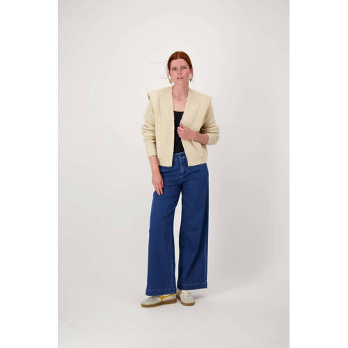 Zusss gebreid vest beige afbeelding