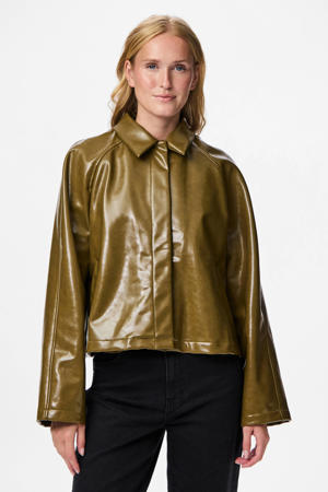 imitatieleren jas groen