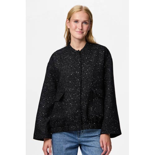PIECES jasje met glitter zwart afbeelding