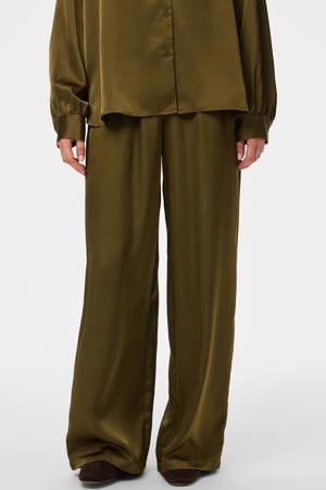 straight high waist broek bruin