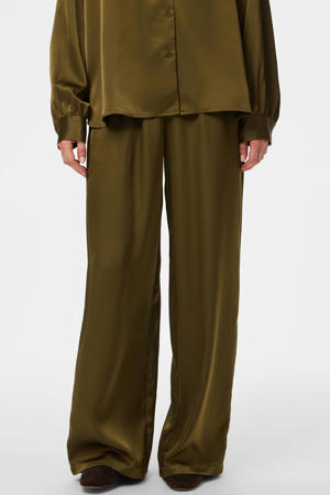 straight high waist broek bruin