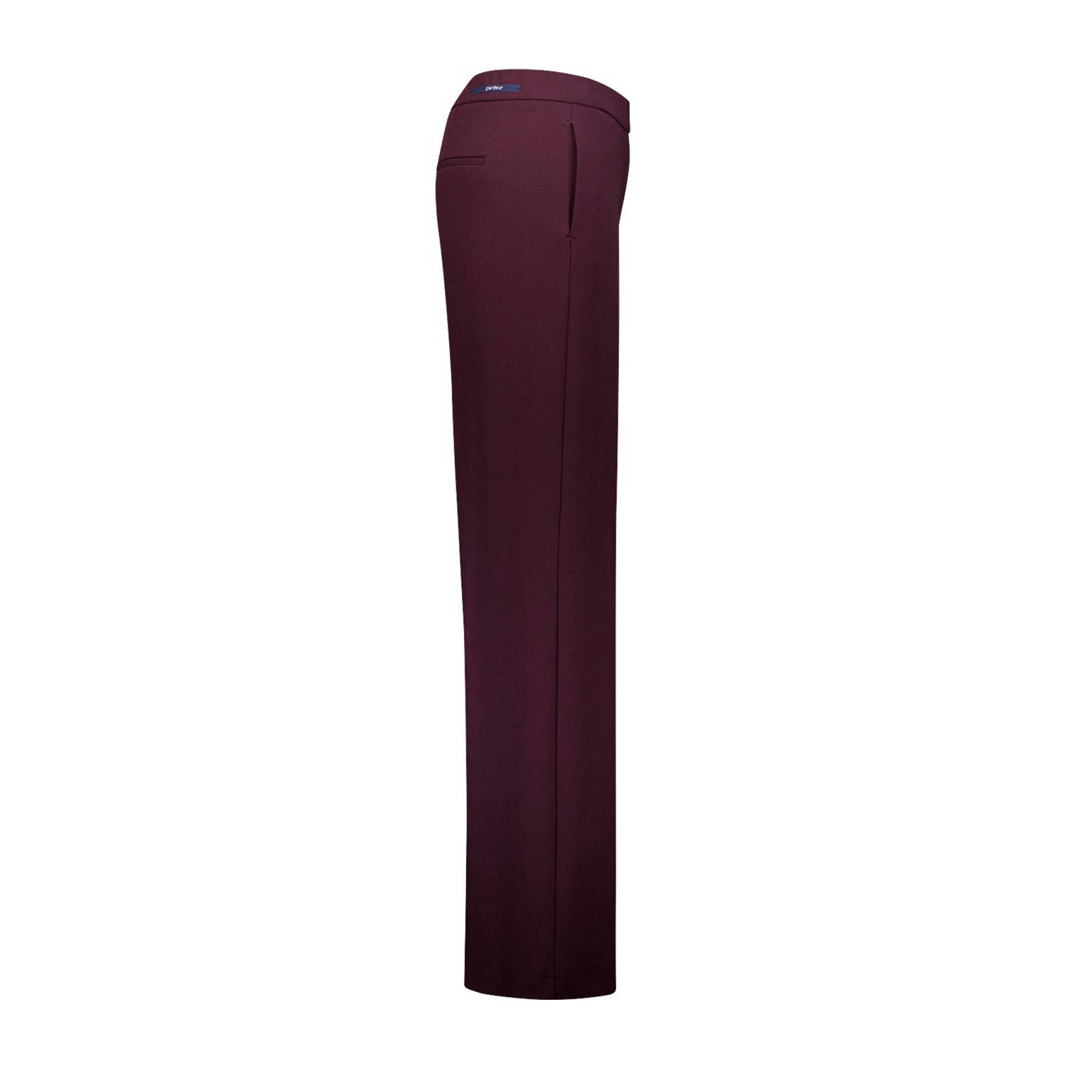 gardeur wide leg regular waist broek donkerrood