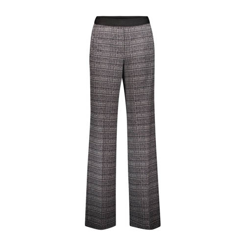 gardeur wide leg regular waist broek met wol grijs afbeelding