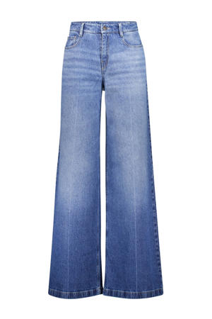 wide leg jeans medium blue denim