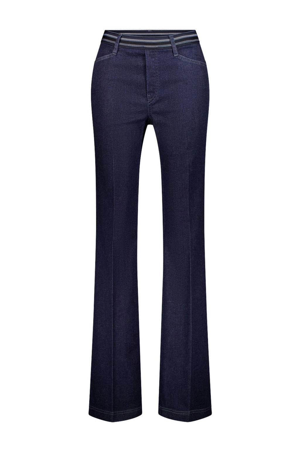 Dark blue denim dames gardeur slim fit jeans dark blue van katoen met effen