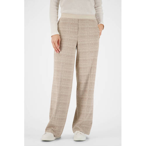 gardeur wide leg regular waist casual broek beige afbeelding