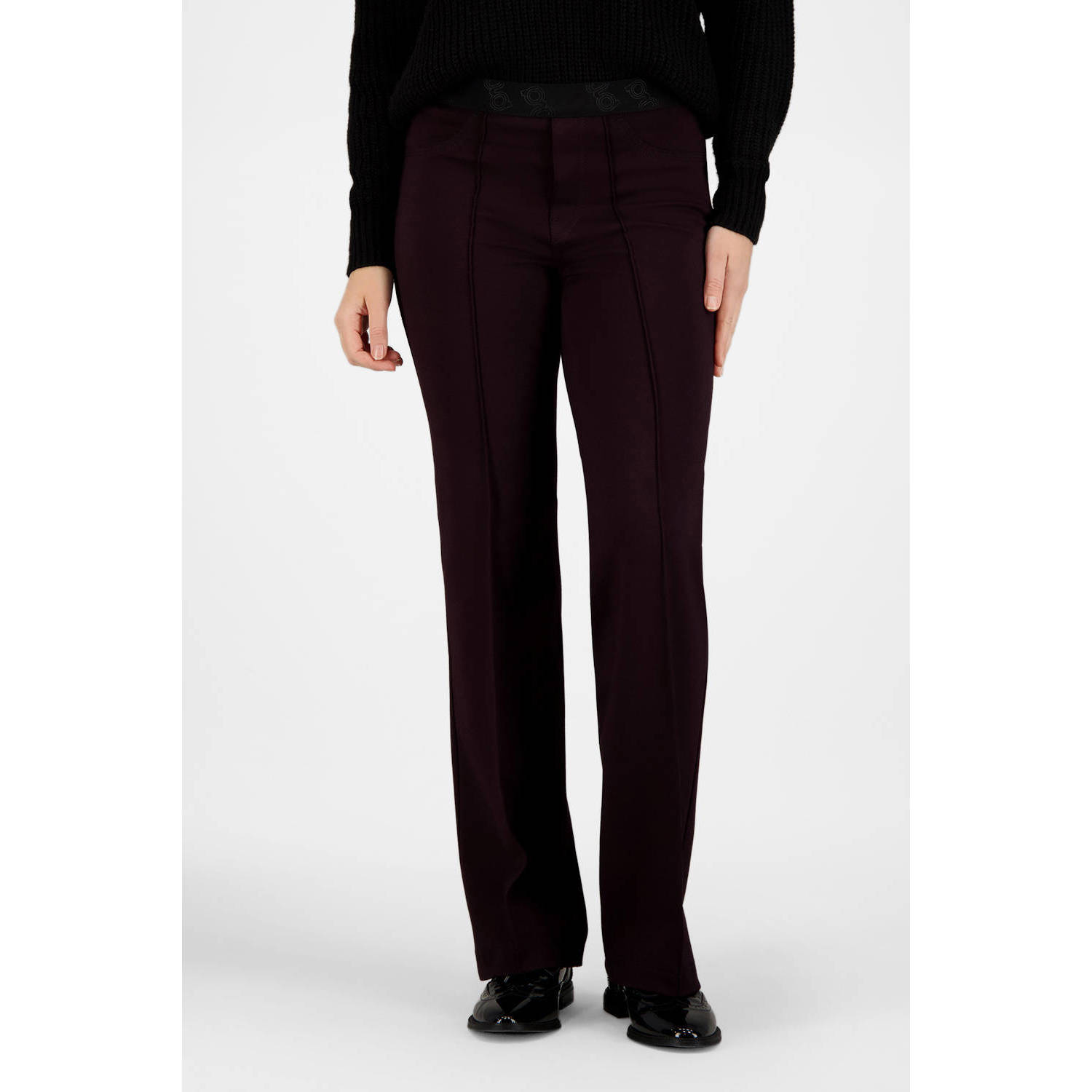 Gardeur straight regular waist broek donkerrood