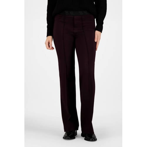 gardeur straight regular waist broek donkerrood afbeelding