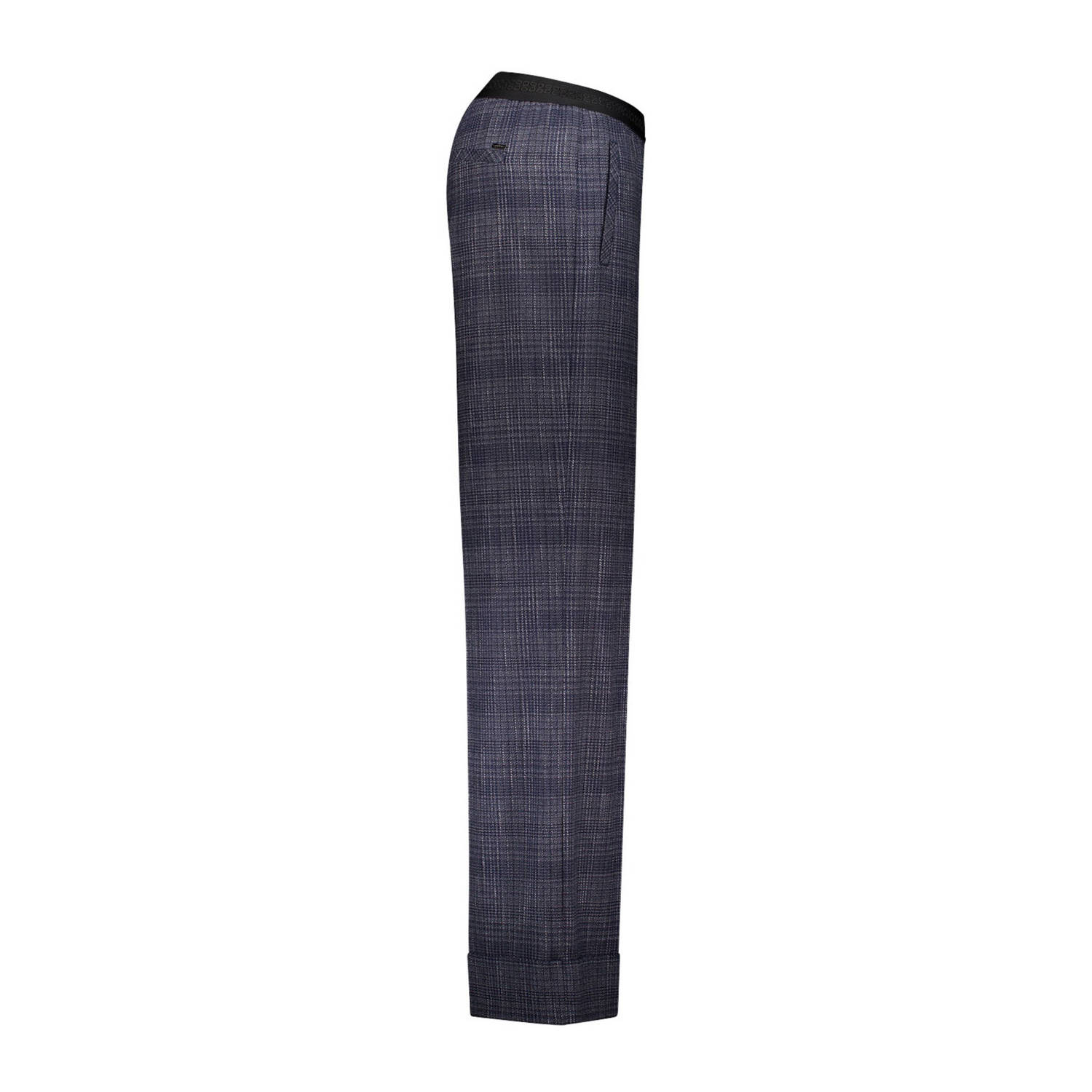 gardeur wide leg regular waist pantalon met wol grijs blauw