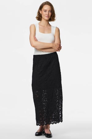 kanten maxi rok zwart