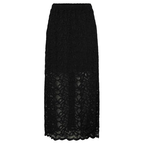 PIECES kanten maxi rok zwart afbeelding