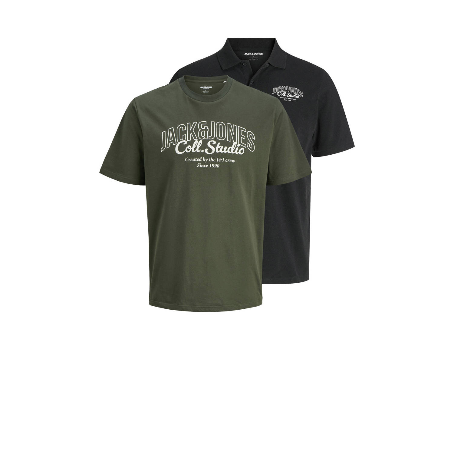 JACK & JONES PLUS SIZE regular T-shirt groen