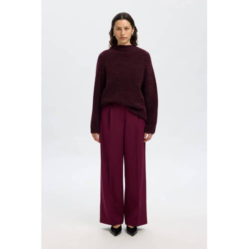 SELECTED FEMME wollen gebreide trui donkerrood afbeelding
