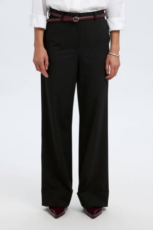 straight high waist broek zwart