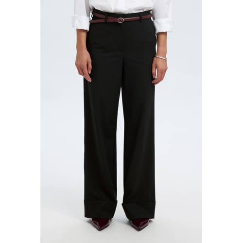 SELECTED FEMME straight high waist broek zwart afbeelding