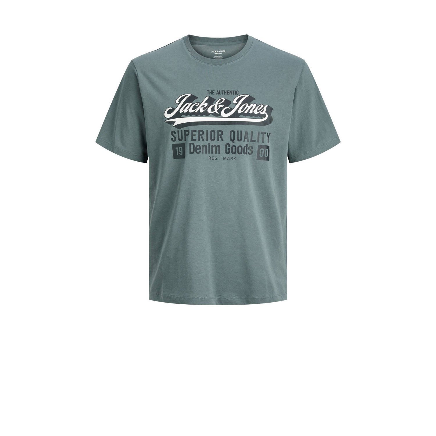 JACK & JONES PLUS SIZE regular T-shirt grijsblauw