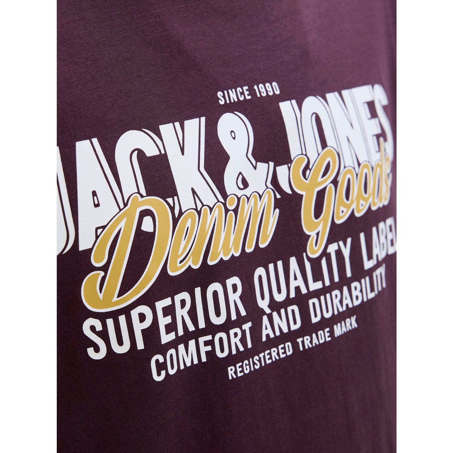 JACK & JONES PLUS SIZE regular T-shirt donkerpaars