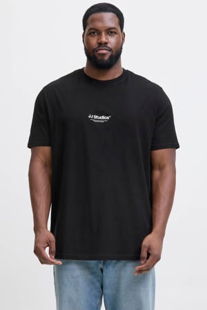 regular T-shirt zwart