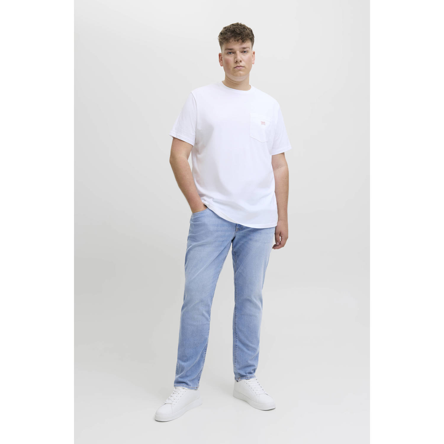 JACK & JONES PLUS SIZE JJIGLENN JJORIGINA slim fit jeans blue denim