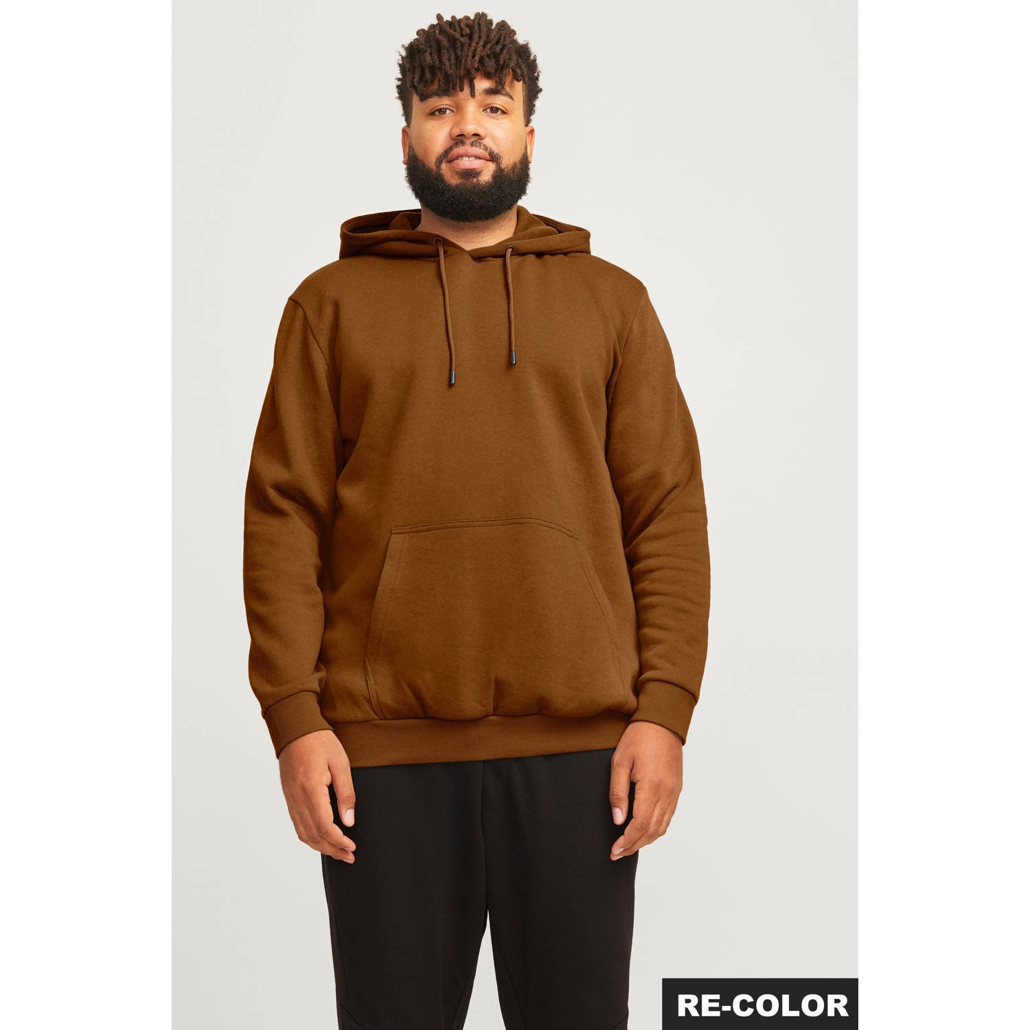 JACK & JONES PLUS SIZE hoodie bruin