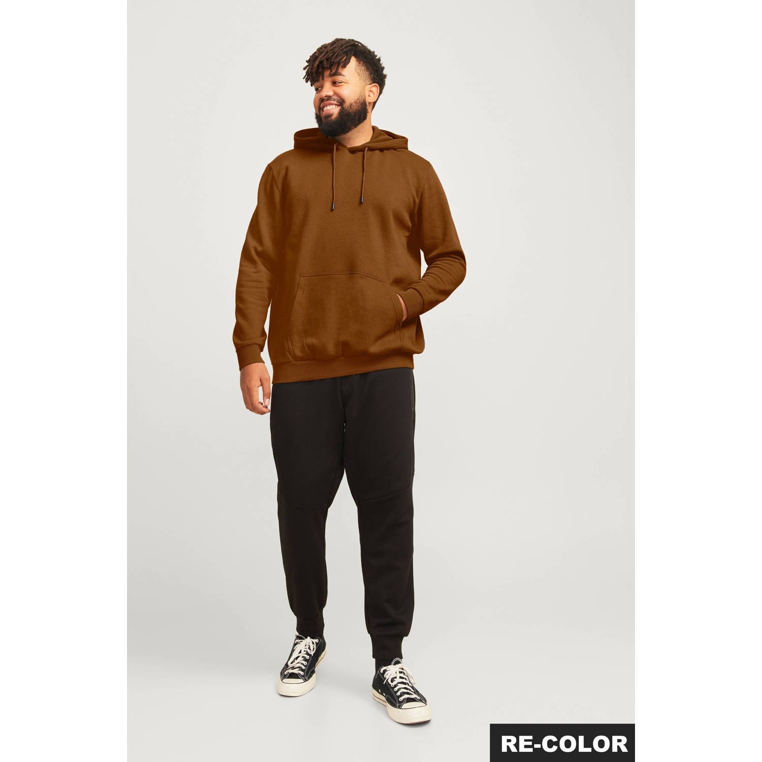 JACK & JONES PLUS SIZE hoodie bruin