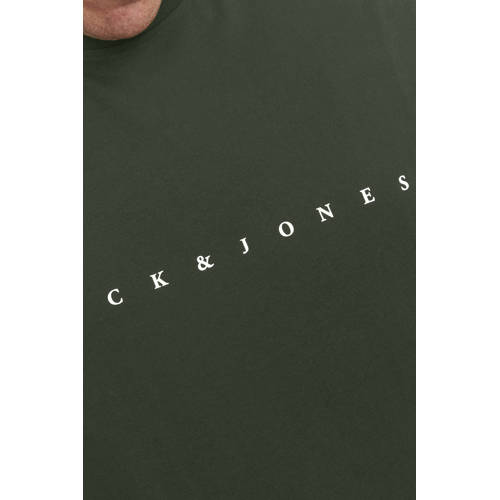 JACK & JONES PLUS SIZE regular T-shirt donkergroen afbeelding