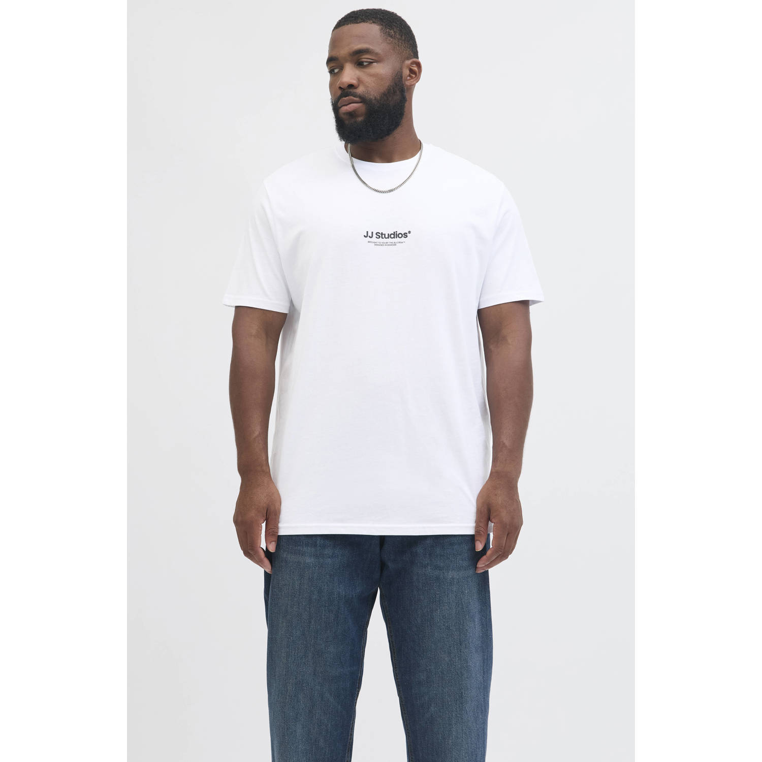 JACK & JONES PLUS SIZE regular T-shirt wit