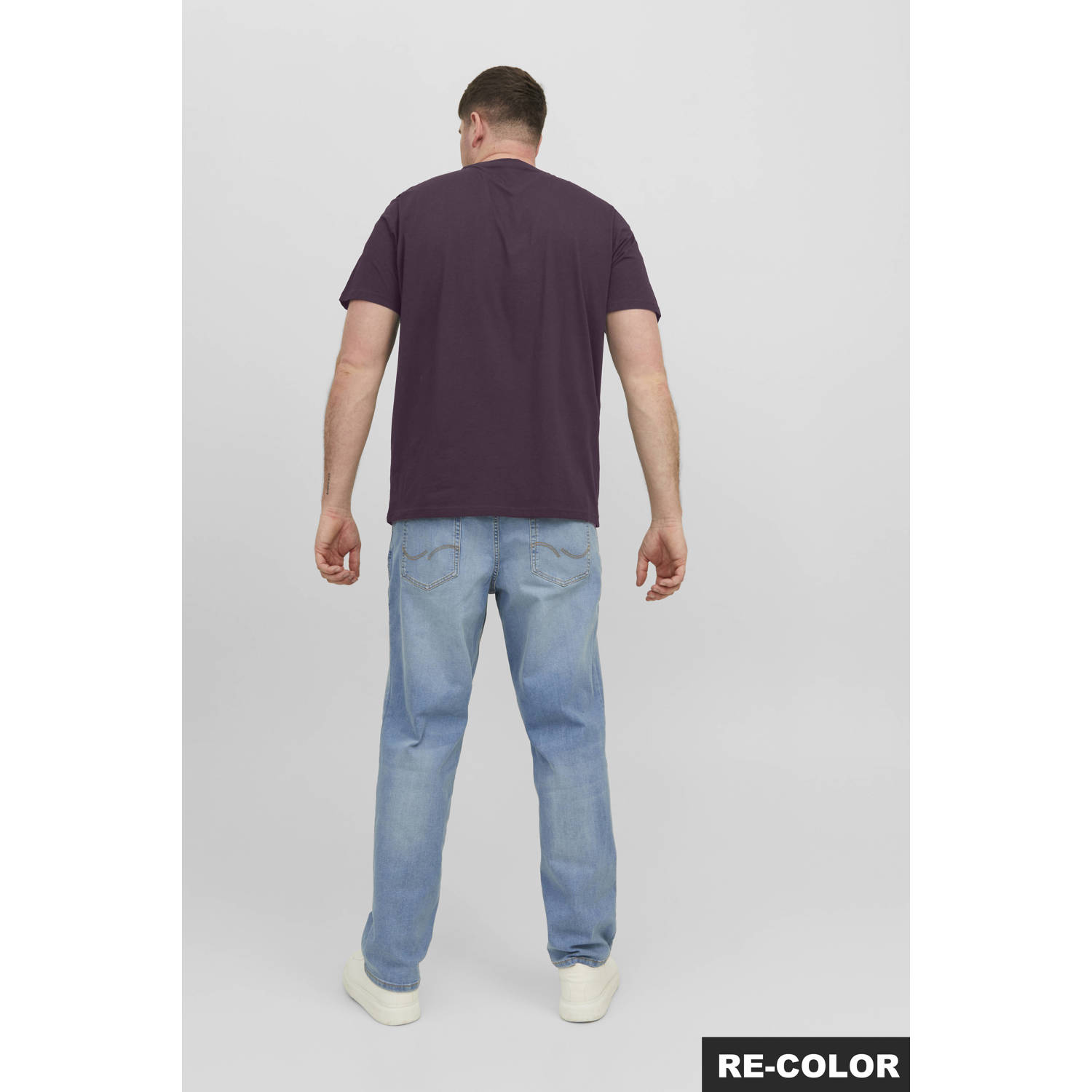 JACK & JONES PLUS SIZE regular T-shirt donkerpaars
