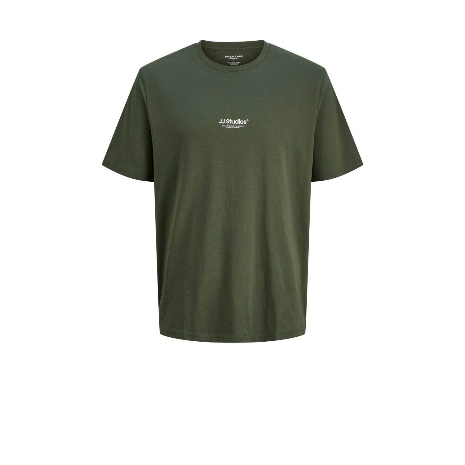 JACK & JONES PLUS SIZE regular T-shirt donkergroen