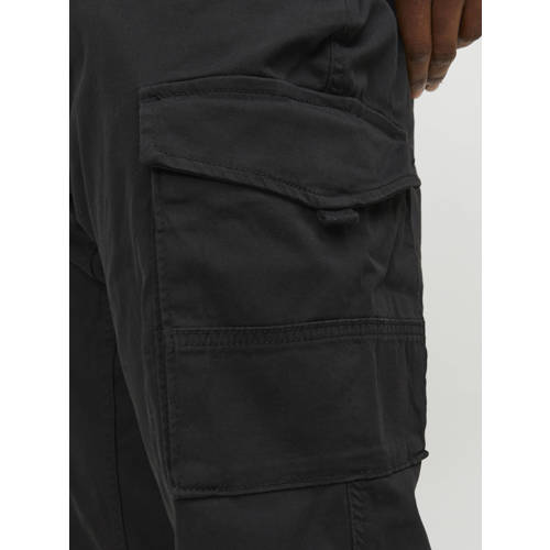 JACK & JONES PLUS SIZE tapered cargo broek zwart afbeelding