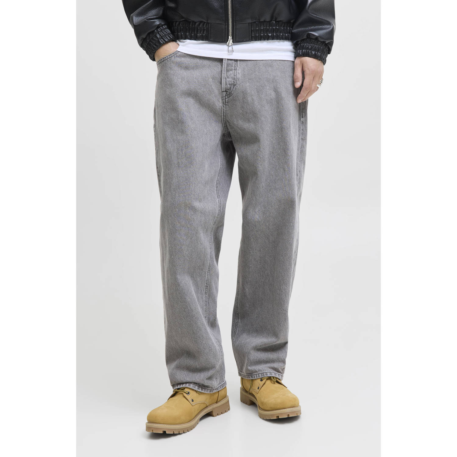 JACK & JONES JEANS INTELLIGENCE JJIALEX JJORIGINAL baggy jeans grey denim