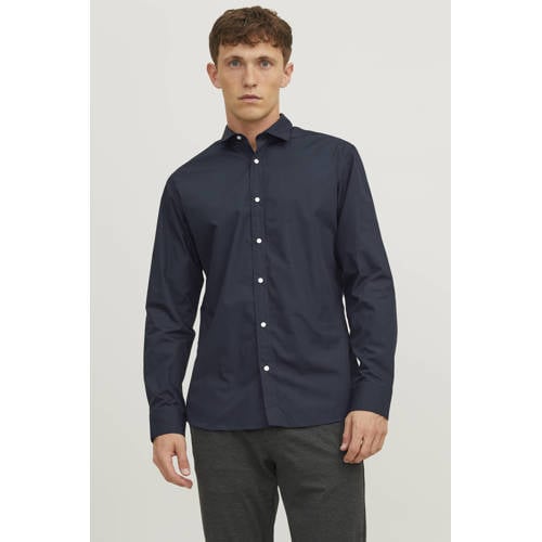 JACK & JONES ESSENTIALS zakelijk overhemd donkerblauw afbeelding