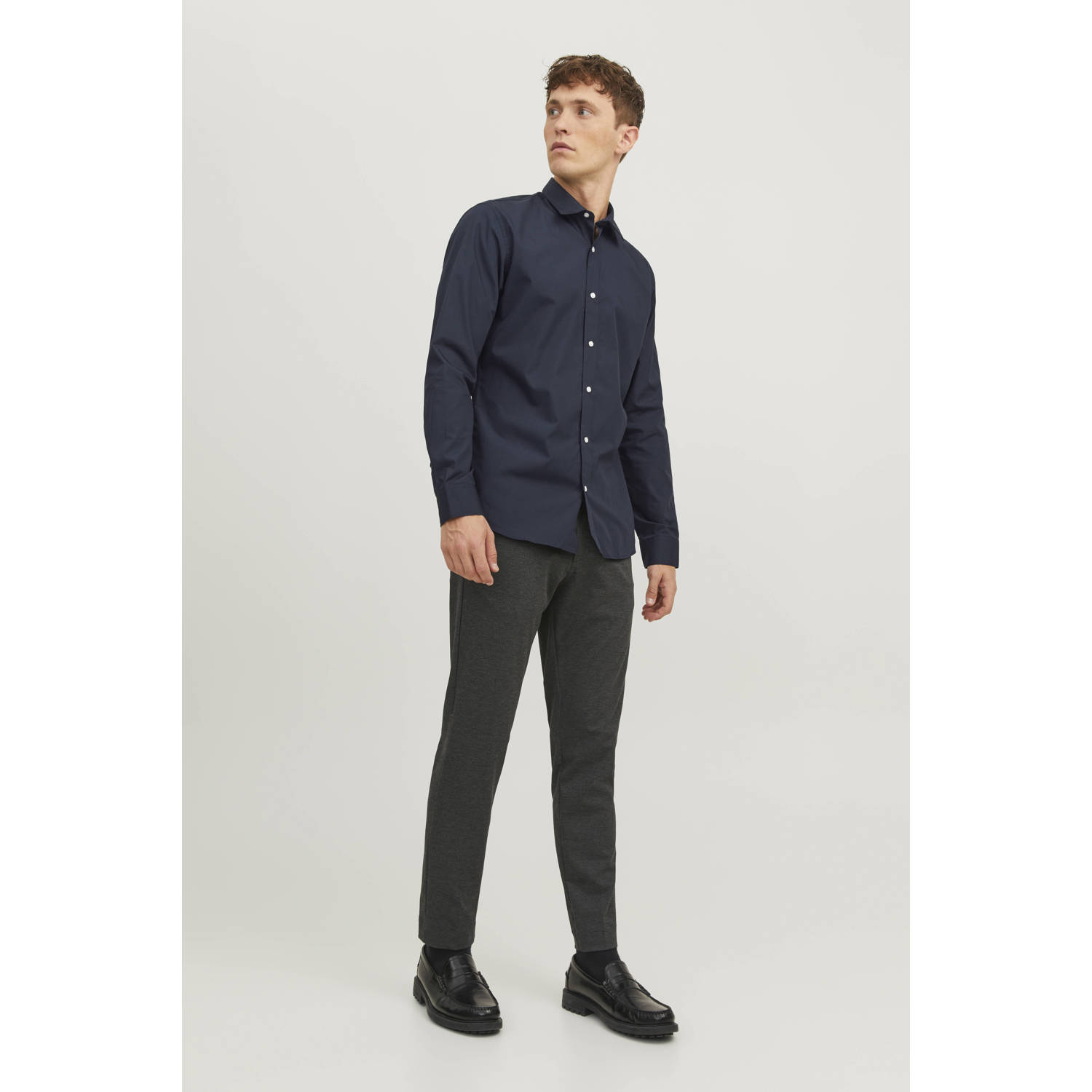 JACK & JONES ESSENTIALS zakelijk overhemd donkerblauw