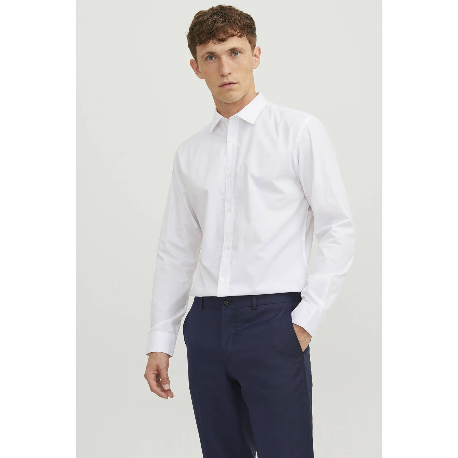 JACK & JONES ESSENTIALS zakelijk overhemd wit