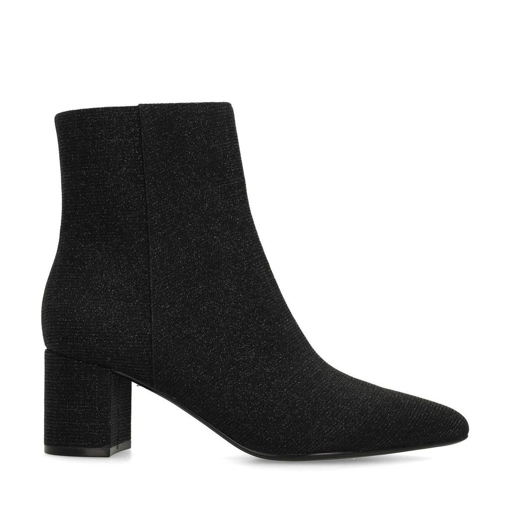 Zwarte dames Manfield enkellaarzen met glitters met ritssluiting