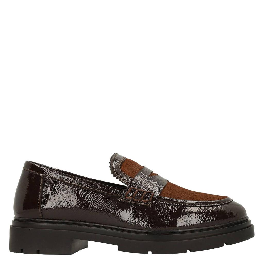 Bruine dames Manfield lakleren loafers
