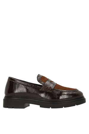 lakleren loafers bruin