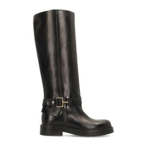 leren bikerboots zwart