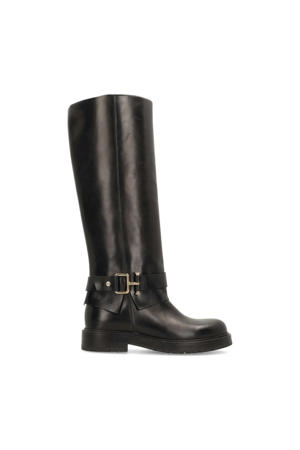 leren bikerboots zwart