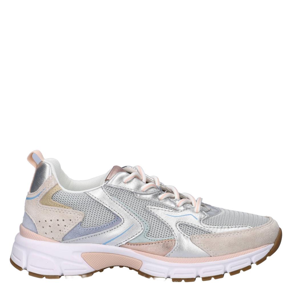 Lichtblauwe dames Gabor Comfort Optifit chunky leren sneakers met veters