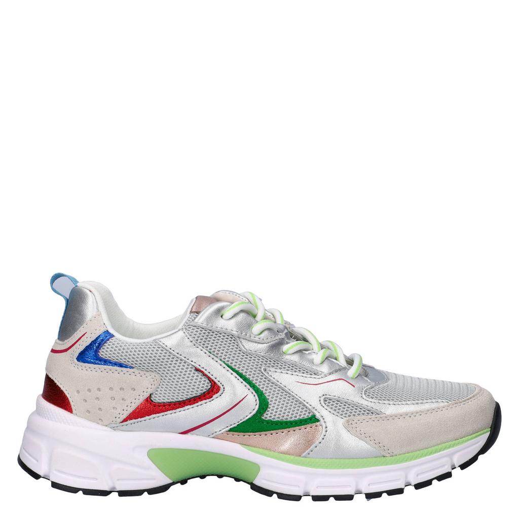 Zilverkleurige dames Gabor Comfort Optifit chunky leren sneakers met veters