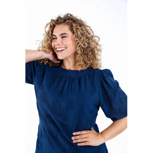 Paprika midi jurk donkerblauw afbeelding