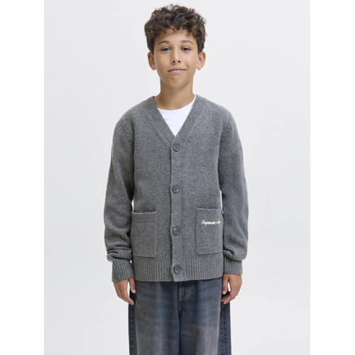 JACK & JONES JUNIOR vest grijs melange fijn gebreid afbeelding