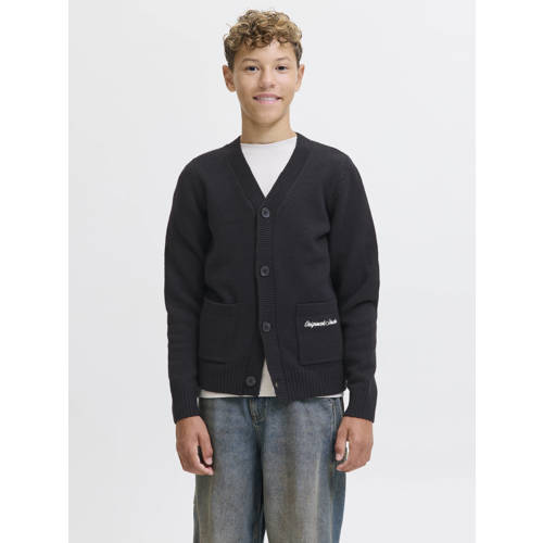 JACK & JONES JUNIOR vest zwart fijn gebreid afbeelding